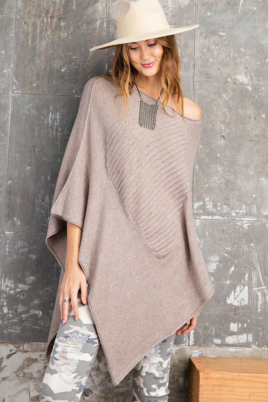 HEART OF HEART PONCHO KNIT SWEATER