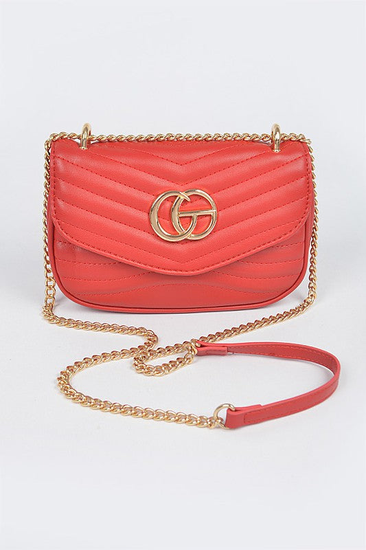 Logo Quilted Shoulder Swing Bag