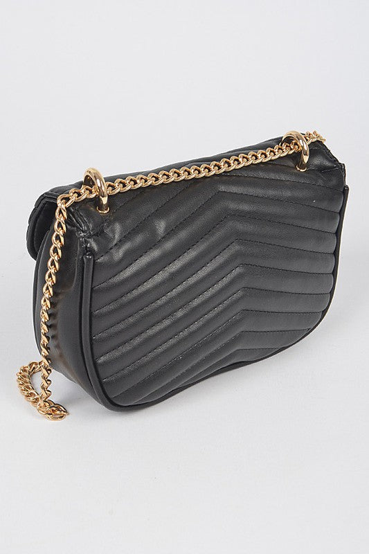 Logo Quilted Shoulder Swing Bag