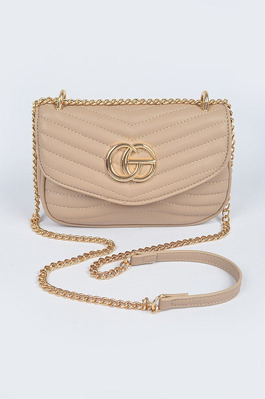 Logo Quilted Shoulder Swing Bag