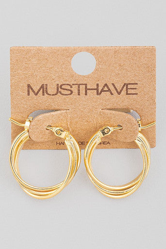 Mini Layered Latch Hoop Earrings