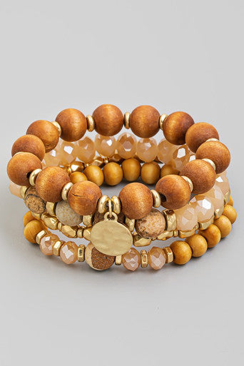 Wooden Bead Bracelet Set