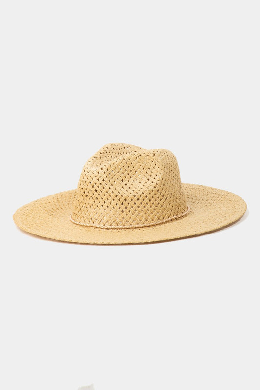 Natural Basket Weave Sun Hat