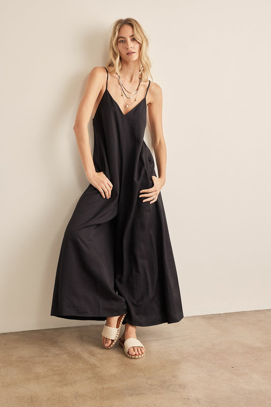 BLACK COCO CAY WIDELEG JUMPSUIT