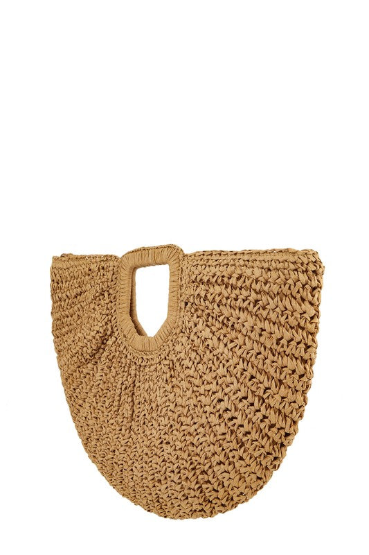 Round Shape Straw Tote Bag