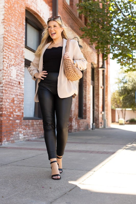 The Farah High Waisted Faux Leather Leggings