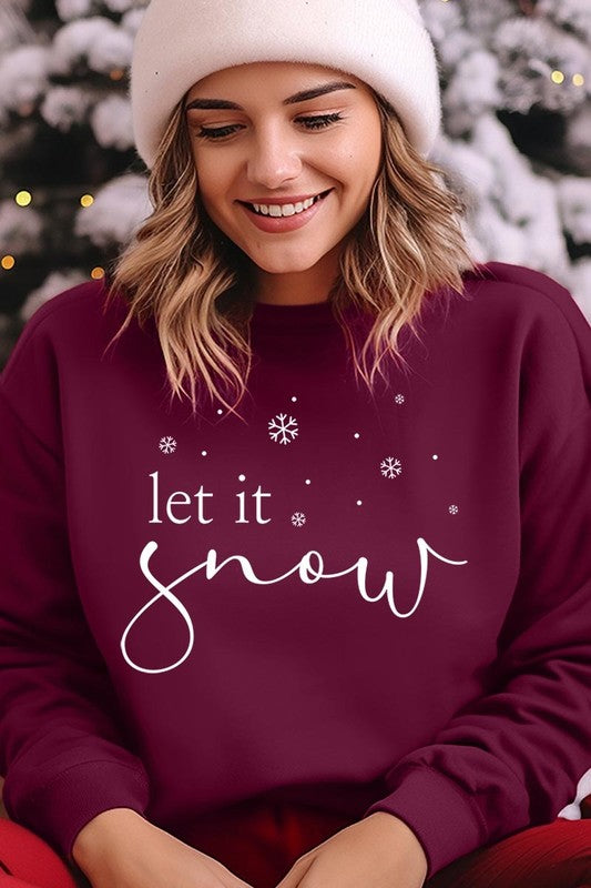 Let it Snow Graphic Fleece Sweatshirts