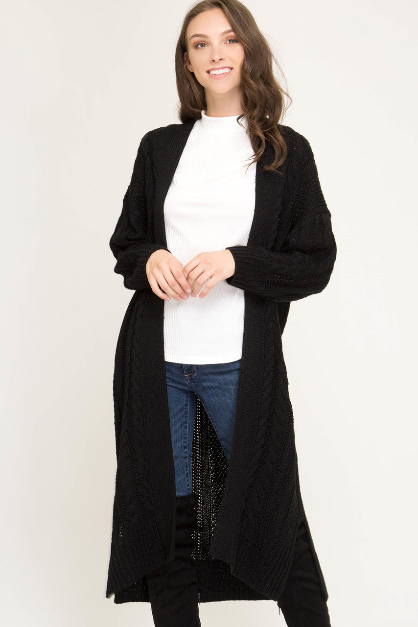 CRISSY CABLE KNIT SWEATER CARDIGAN